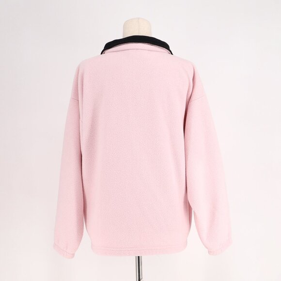 VINTAGE SAN FRANCISCO USA Embroidered Fleece Zip-Up Jacket Baby Pink Size M - Picture 4 of 8